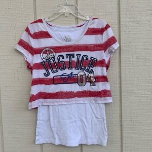 Justice Kids Layered Striped Shirt